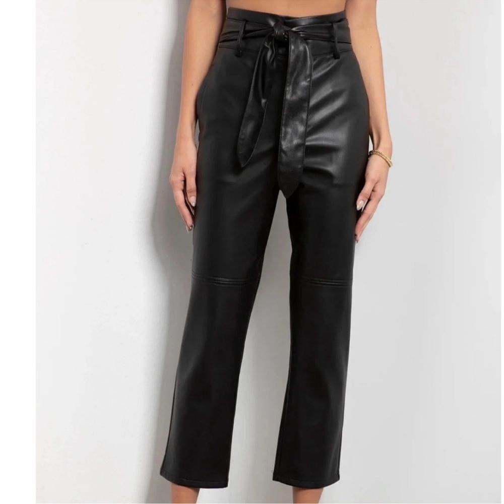 Tart Collections Black Kimiko Faux Leather Pants size S NWT